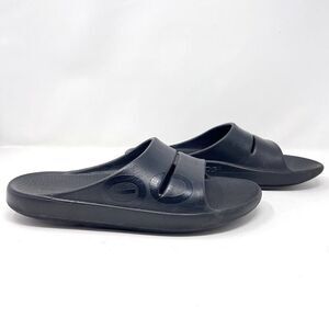 Oofos Ooahh Luxe Black Slide Recovery Comfort Sandals Size 10 Men's / 12 Women's